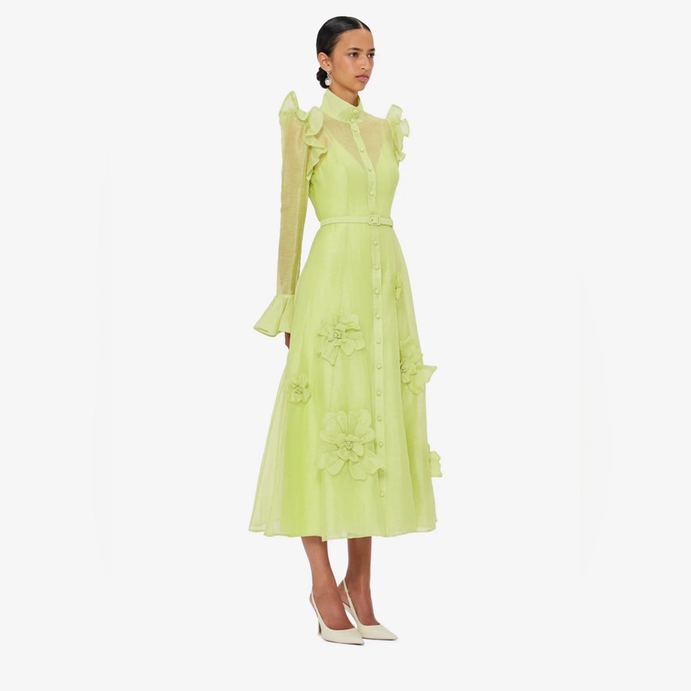 Leo Lin Katrina Petal Butterfly Sleeve Midi Dress - Picture 3 of 13